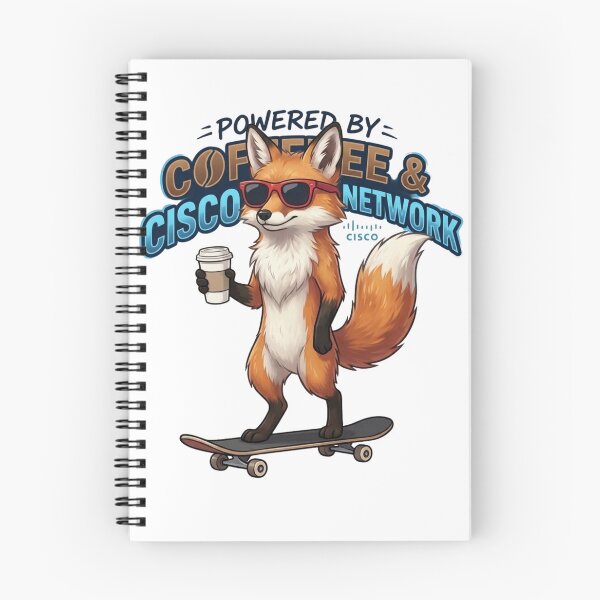Item preview, Powered by Coffee & Cisco Network - Cool Fox Skater Edition designed and sold by todaycolors.