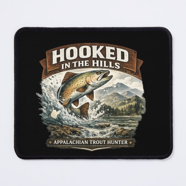 Item preview, Hooked in the Hills Trout Shirt – Appalachian Trout Hunter Fishing T designed and sold by WildWonderfulWear.