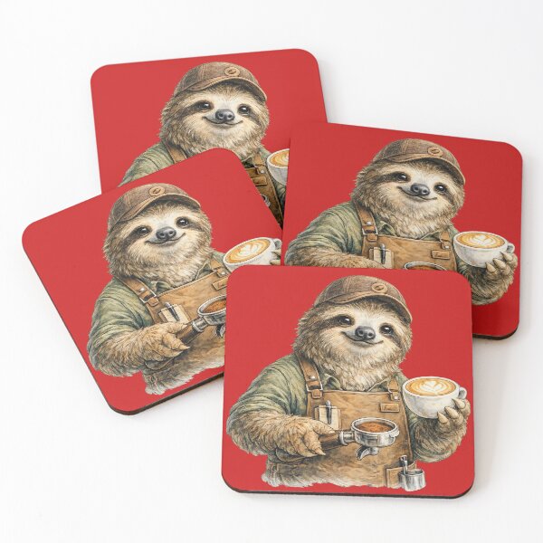 Item preview, Cute Barista Sloth Clipart designed and sold by Felixuss.