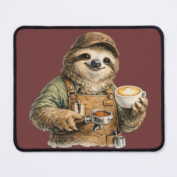 Item preview, Cute Barista Sloth Clipart designed and sold by Felixuss.