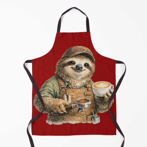 Item preview, Cute Barista Sloth Clipart designed and sold by Felixuss.