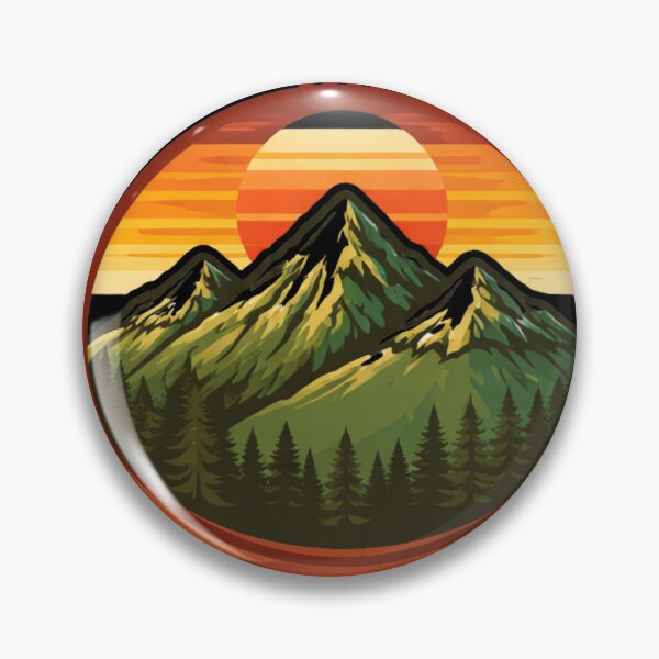 Item preview, Zia Sun Mountain Logo – Retro Sunset Landscape Vector, Boho Southwest Nature Design designed and sold by ChemiroL.