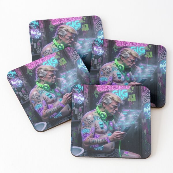 Item preview, “TRUMP NEON THRONE MODE — ULTRAVIOLET SELFIE SUPREMACY” designed and sold by Print Fiction.