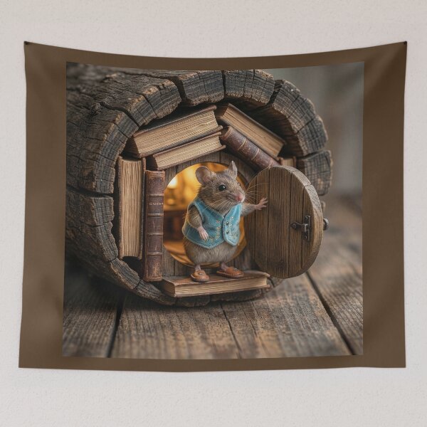 Item preview, Mouse Greets Guests Coming to His Cozy House designed and sold by Tridentulus.