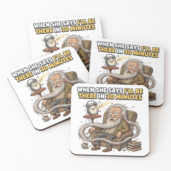 Item preview, When She Says I’ll Be There In 30 Minutes Meme Sticker designed and sold by Imaginarium of Chaos falcon88 .