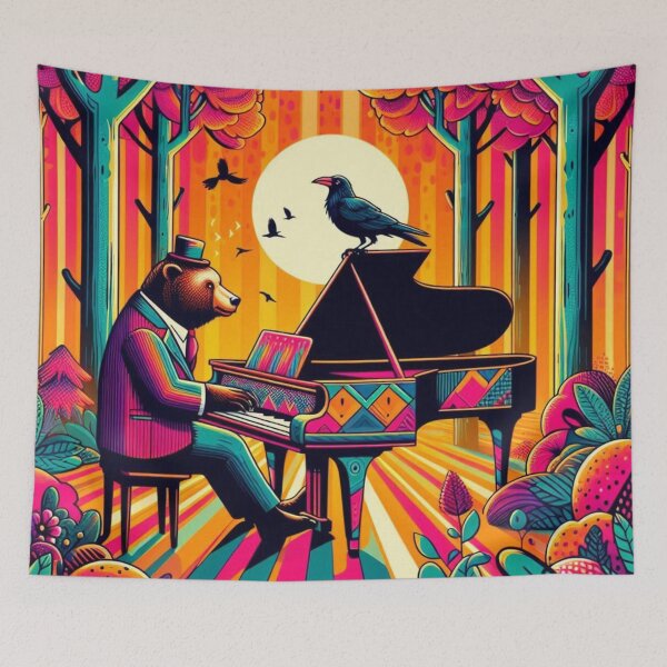 Item preview, Psychedelic Woodland – Musical Adventure Emblem designed and sold by Dogandesighn.