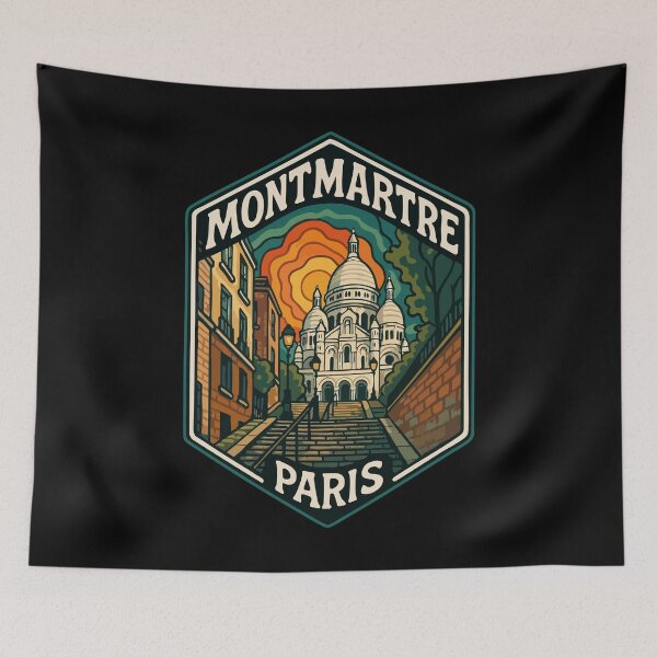 Item preview, Montmartre Paris Retro Trippy Art Travel designed and sold by TomFrontierArt.
