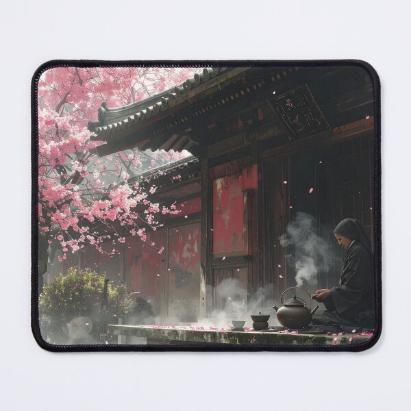 Item preview, Zen Japanese Temple — Sakura Ritual Wabi Sabi Art designed and sold by Schoenenwald - Illustrations Uniques et Originales.