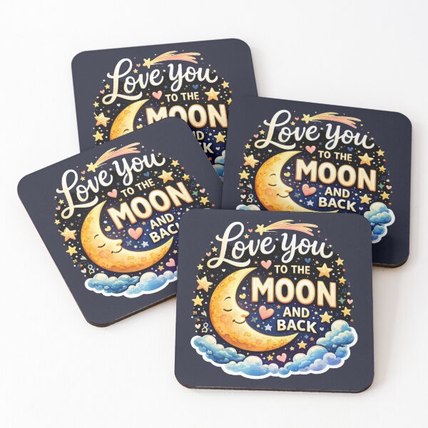 Item preview, Love You To The Moon And Back Celestial Romance Sticker designed and sold by Nicolae-SCROCIOB-Shop.