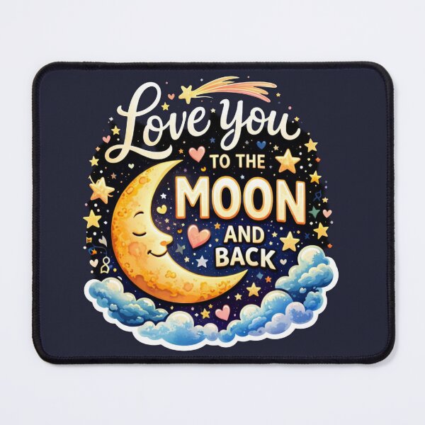 Item preview, Love You To The Moon And Back Celestial Romance Sticker designed and sold by Nicolae-SCROCIOB-Shop.