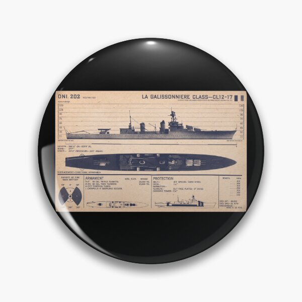 Item preview, La Galissonnière Class Cruiser WW2 French Ship Silhouettes Diagrams designed and sold by MilitaryMart.