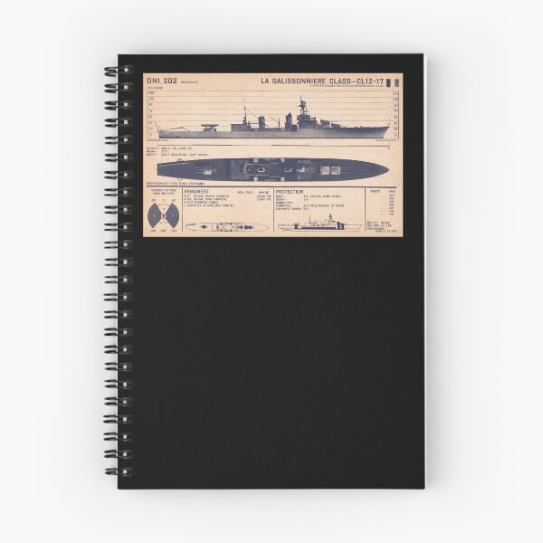 Item preview, La Galissonnière Class Cruiser WW2 French Ship Silhouettes Diagrams designed and sold by MilitaryMart.