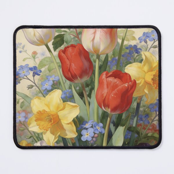 Item preview, English Cottage Garden Print | Vintage Spring Floral Wall Art designed and sold by QuietCanvasArtworks.
