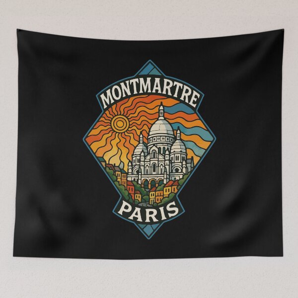 Item preview, Montmartre Paris Trippy Art Travel designed and sold by TomFrontierArt.