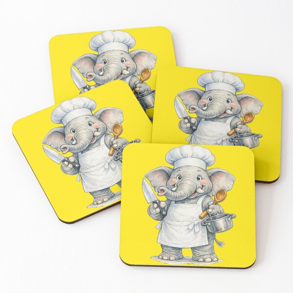 Item preview, Cute Chef Elephant Clipart designed and sold by Felixuss.
