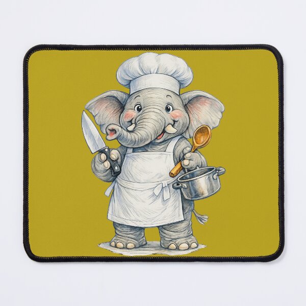 Item preview, Cute Chef Elephant Clipart designed and sold by Felixuss.