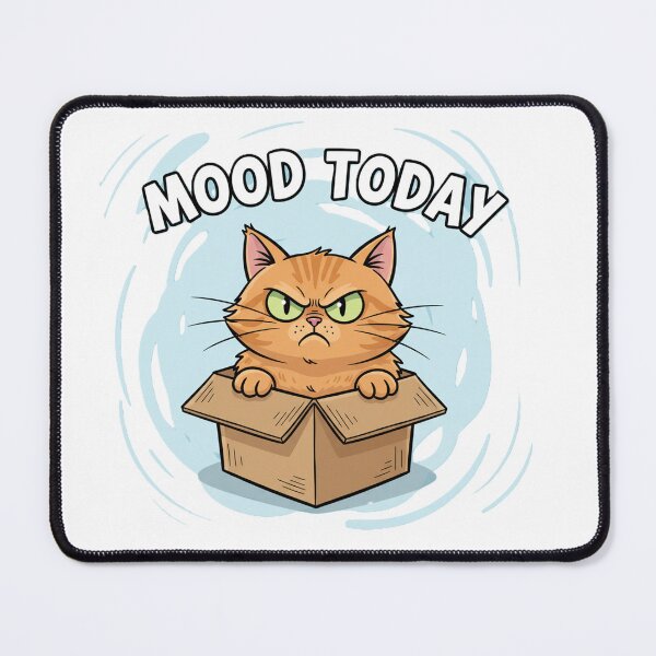 Item preview, Cat in box mad mood today designed and sold by Robo-Mart Smart Shopping.