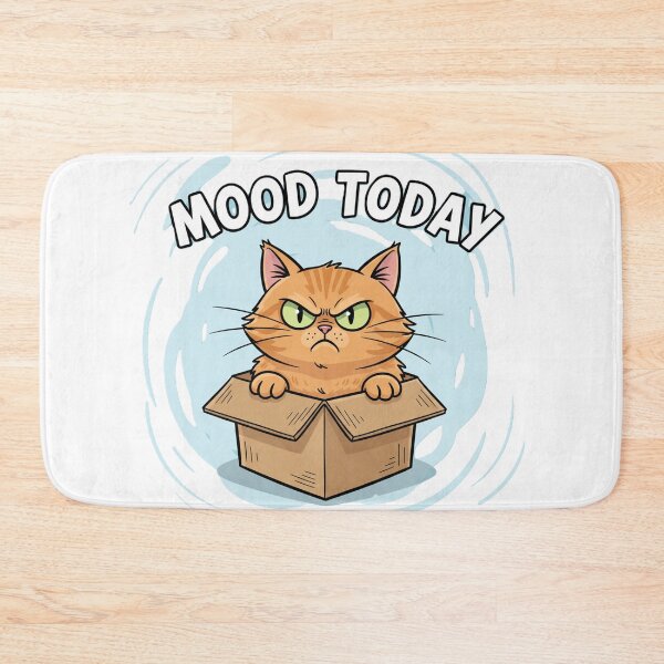 Item preview, Cat in box mad mood today designed and sold by Robo-Mart Smart Shopping.
