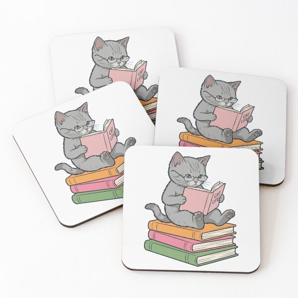 Item preview, Cute cat with books designed and sold by KSGG.