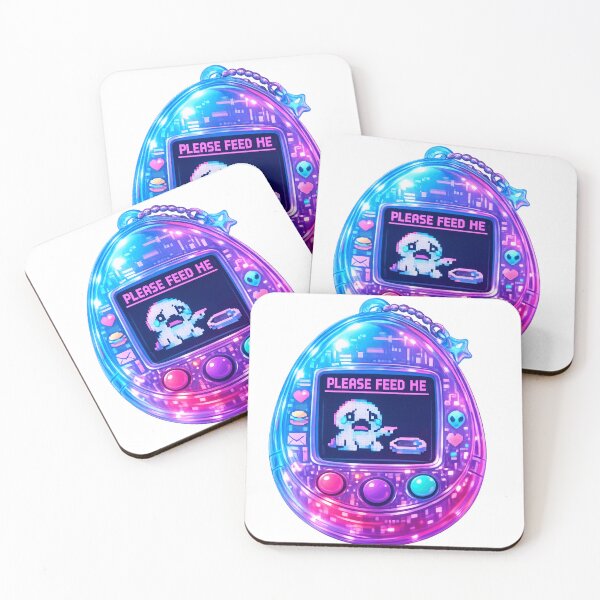 Item preview,  Please Feed Me Anxious Cyber Pet Retro 90s Kawaii designed and sold by Retro Mood Co.
