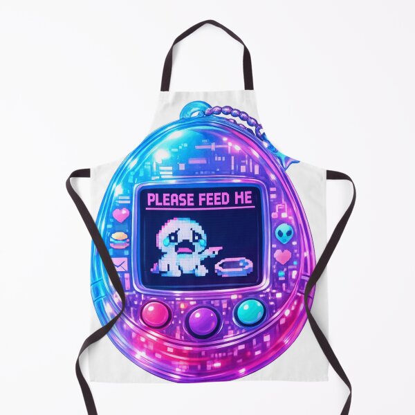 Item preview, Please Feed Me Anxious Cyber Pet Retro 90s Kawaii designed and sold by Retro Mood Co.