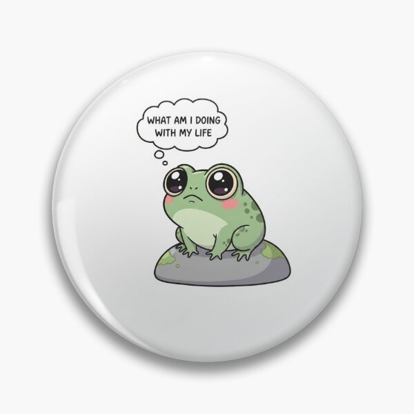 Item preview, What Am I Doing With My Life Frog Sticker – Funny Existential Meme designed and sold by MongOficial.