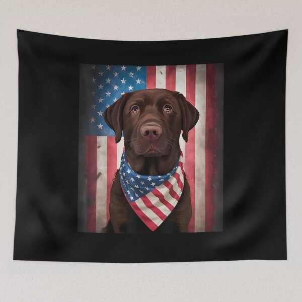 Item preview, American Chocolate Labrador American Flag 4th of July Dog designed and sold by Goleon12.