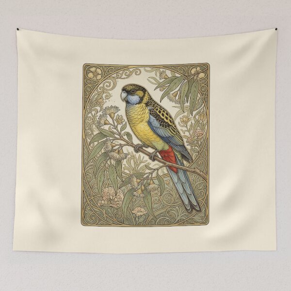 Item preview, Gilded Canopy: Art Nouveau Northern Rosella (Platycercus venustus) Vintage Portrait designed and sold by FreiherrPK.