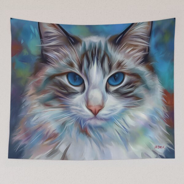 Item preview, Elegant Blue-Eyed Cat - Regal Ragdoll (Rectangular Version) designed and sold by studiobprints.