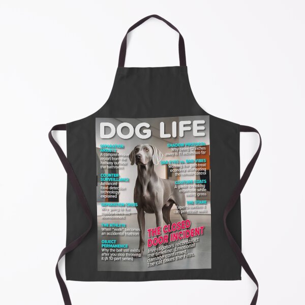 Item preview, Dog Life: The Closed Door Incident — Funny Weimaraner Magazine Cover designed and sold by FrancophileFun.