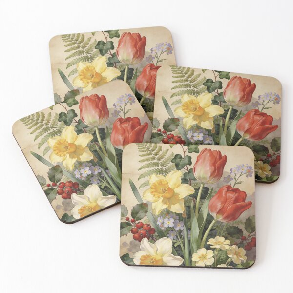 Item preview, Vintage Botanical Wall Art - Spring Floral Illustration designed and sold by QuietCanvasArtworks.