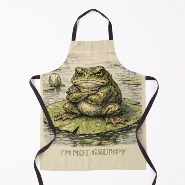 Item preview, Vintage Style Grumpy Frog Pond Lily Pad  designed and sold by dancingchickenstudio.