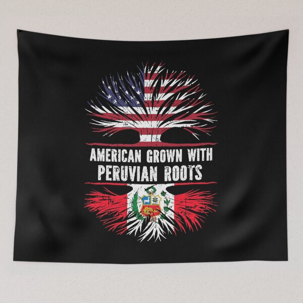 Item preview, American Grown with Peruvian Roots USA Flag designed and sold by CosmoKitsch.