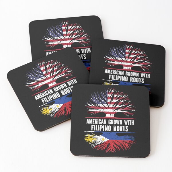 Item preview, American Grown with Philippine Roots USA Flag designed and sold by CosmoKitsch.