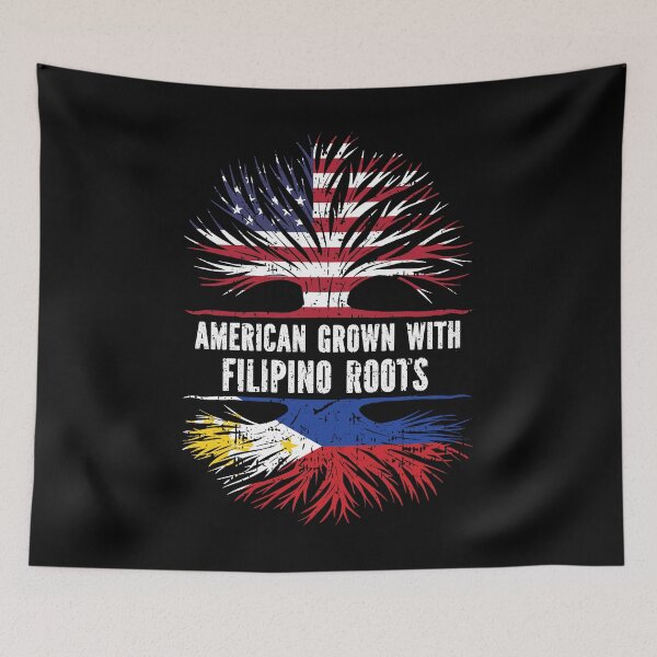 Item preview, American Grown with Philippine Roots USA Flag designed and sold by CosmoKitsch.