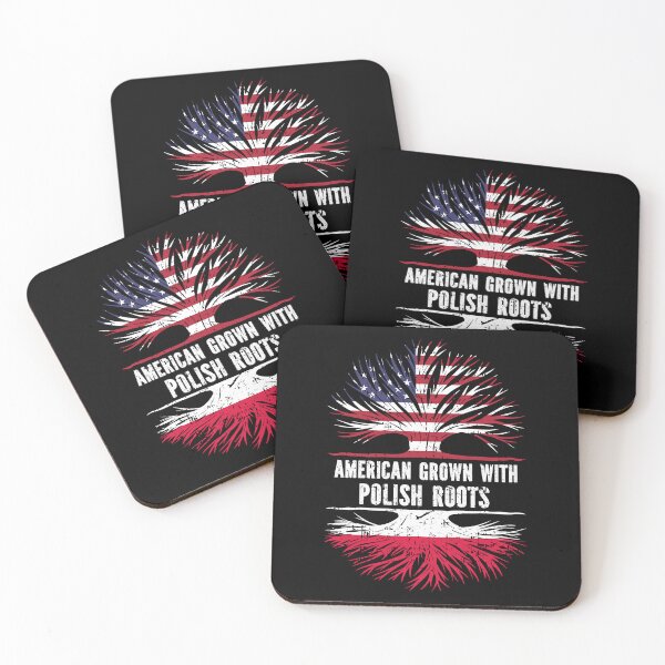 Item preview, American Grown with Polish Roots USA Flag designed and sold by CosmoKitsch.