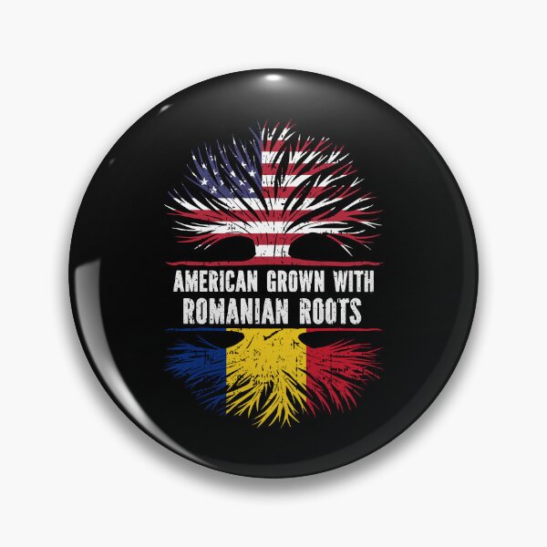 Item preview, American Grown with Romanian Roots USA Flag designed and sold by CosmoKitsch.