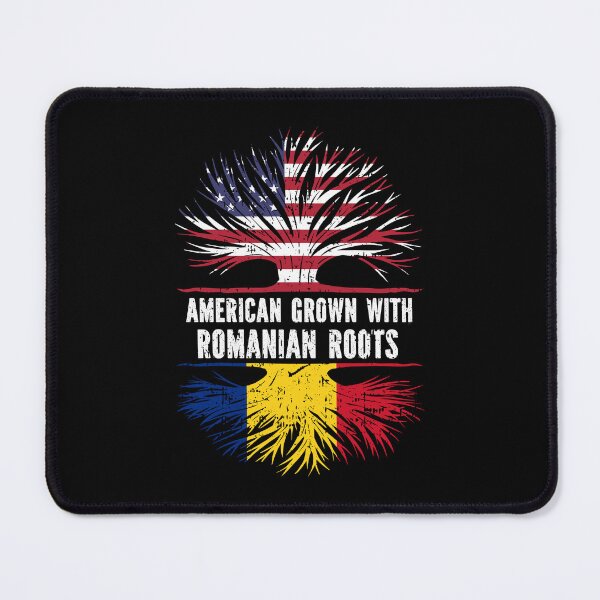 Item preview, American Grown with Romanian Roots USA Flag designed and sold by CosmoKitsch.