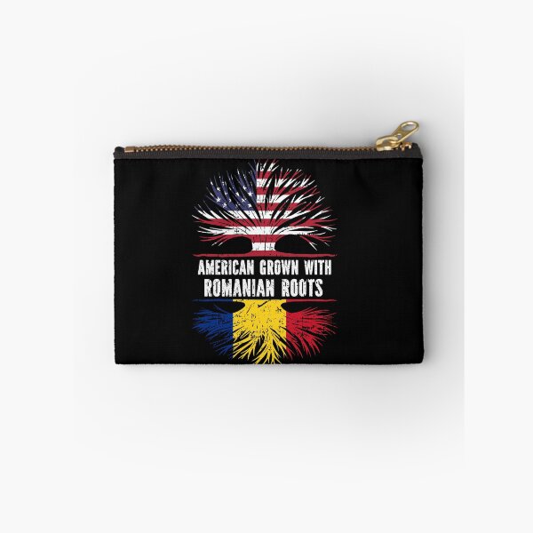 Item preview, American Grown with Romanian Roots USA Flag designed and sold by CosmoKitsch.