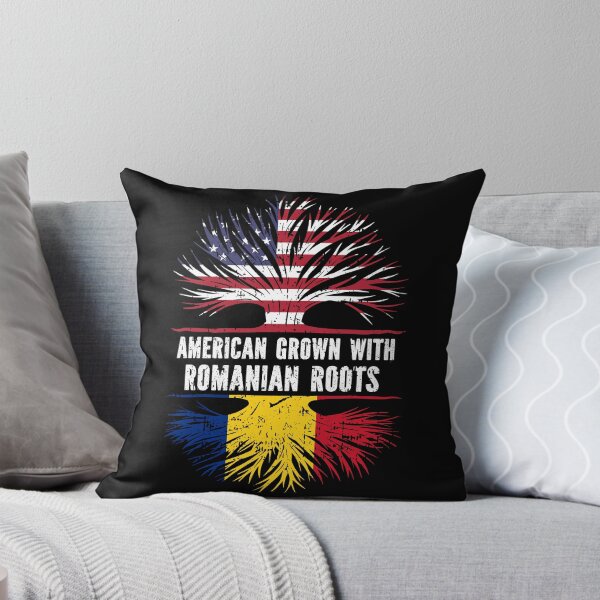 Item preview, American Grown with Romanian Roots USA Flag designed and sold by CosmoKitsch.