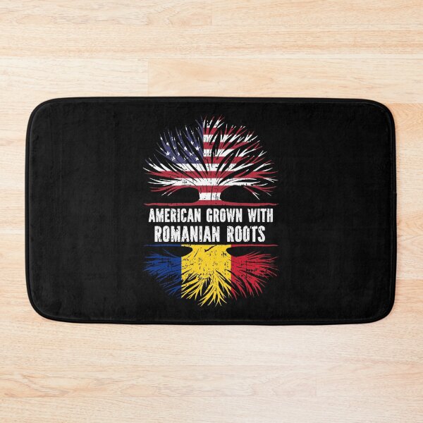 Item preview, American Grown with Romanian Roots USA Flag designed and sold by CosmoKitsch.