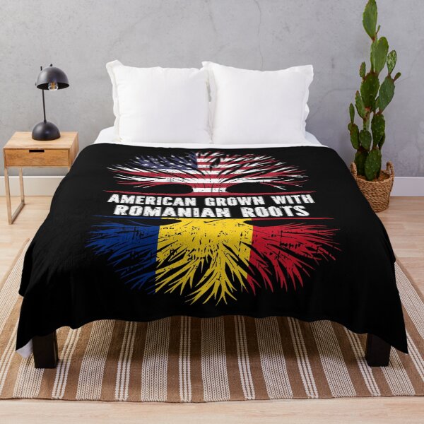 Item preview, American Grown with Romanian Roots USA Flag designed and sold by CosmoKitsch.