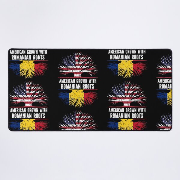 Item preview, American Grown with Romanian Roots USA Flag designed and sold by CosmoKitsch.