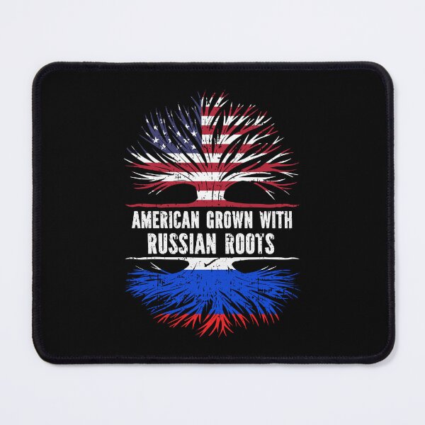 Item preview, American Grown with Russian Roots USA Flag designed and sold by CosmoKitsch.