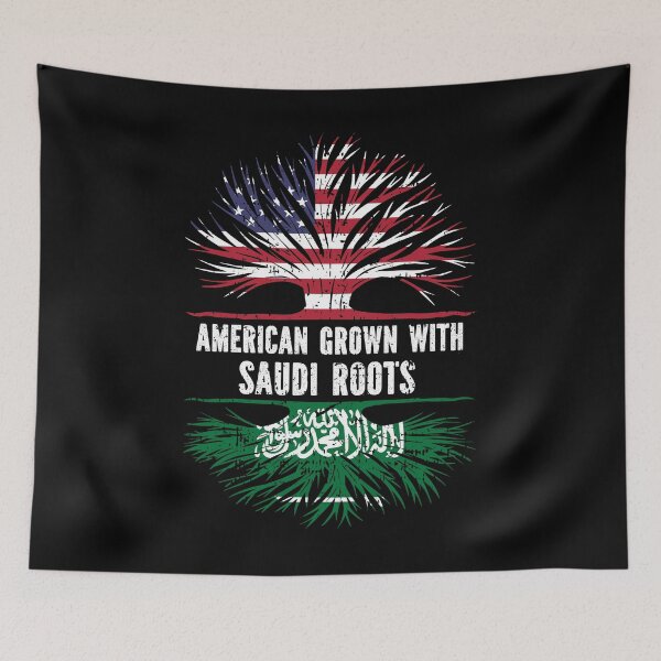 Item preview, American Grown with Saudi Roots USA Flag designed and sold by CosmoKitsch.