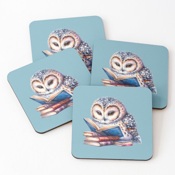 Item preview, Wise Owl Reading Books – Cozy Animal Illustration designed and sold by Good Vibes .