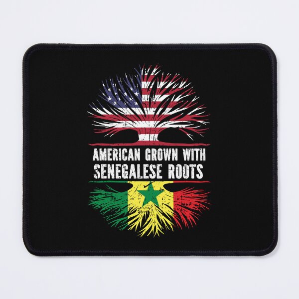 Item preview, American Grown with Senegalese Roots USA Flag designed and sold by CosmoKitsch.