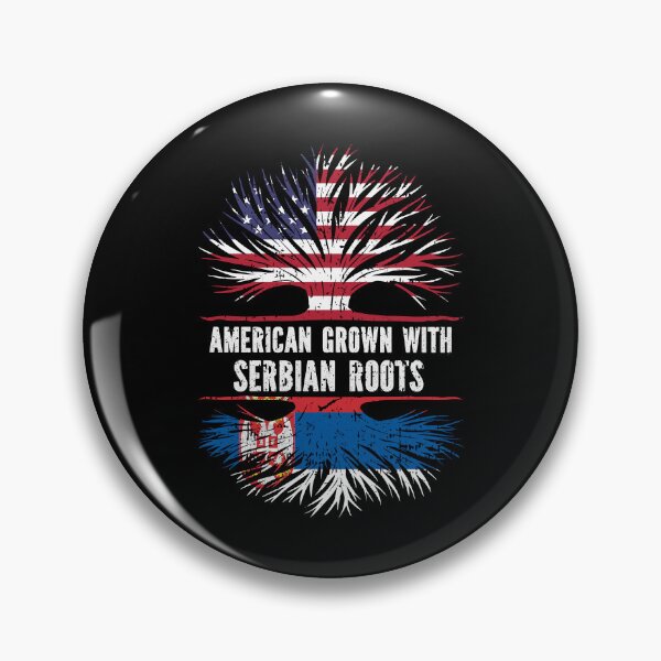 Item preview, American Grown with Serbian Roots USA Flag designed and sold by CosmoKitsch.