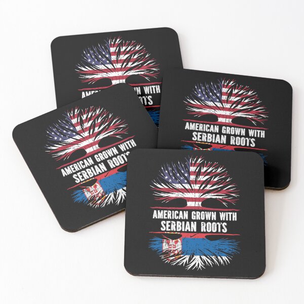 Item preview, American Grown with Serbian Roots USA Flag designed and sold by CosmoKitsch.