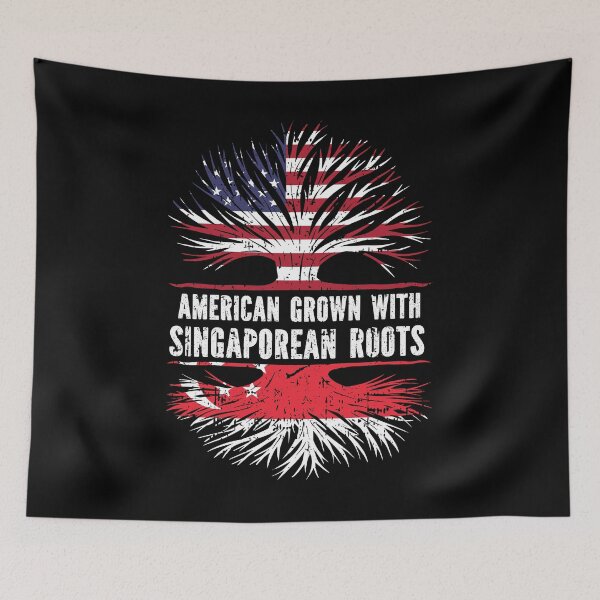 Item preview, American Grown with Singaporean Roots  USA Flag designed and sold by CosmoKitsch.